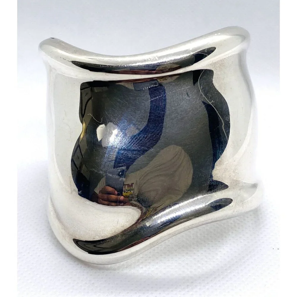 Tiffany & Co Elsa Peretti 1975 Sterling Silver 925 Bone  Cuff Bracelet Right - Picture 5 of 13